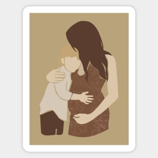 Abstract pregnant vector Family silhouette Illustration Sticker